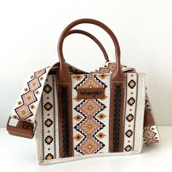 Montana West Wrangler Tote Bag Western Aztec Woven Country Saddle - Picture 1 of 11